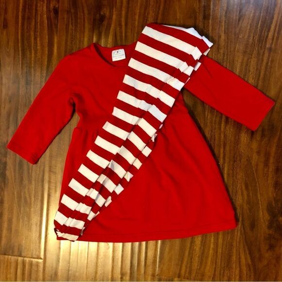 Stripey Candy Cane Santa Infinity Scarf with Red Long Sleeved Size Medium - Picture 2 of 13